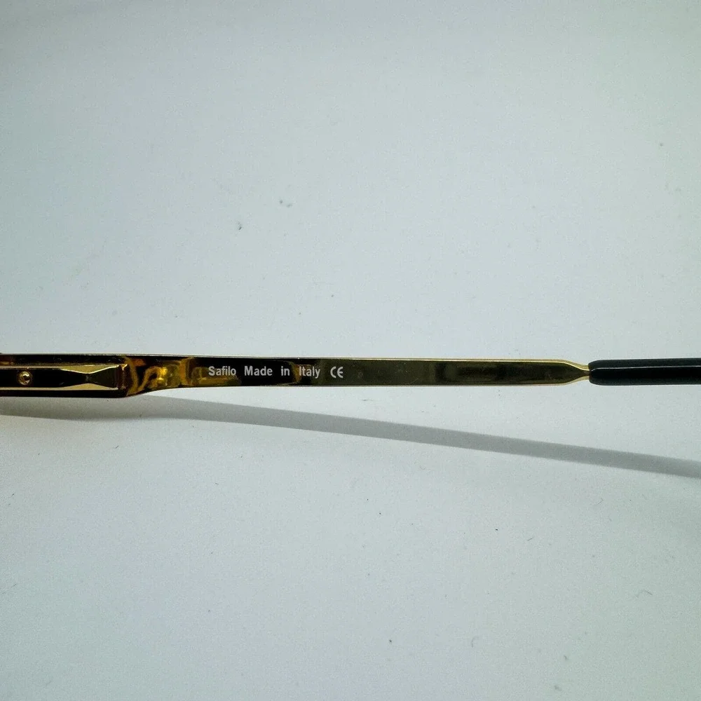 Safilo Eyeglasses Frames S6009 Round Gold Black 49-20‎ H10154